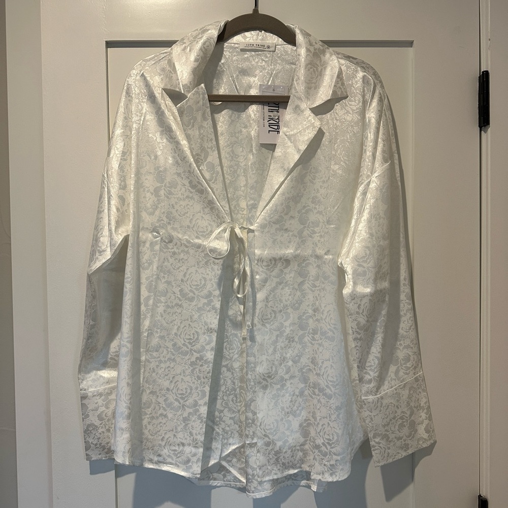 12th Tribe Satin Tie Top